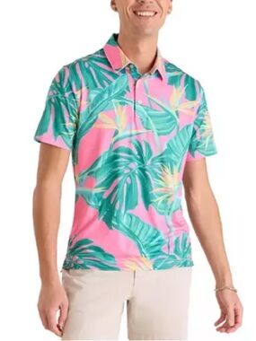 NWT Chubbies Men's Lightweight
Performance Polo birds of paradise Sz M
